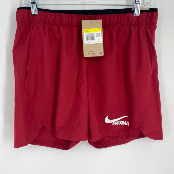 Nike Shorts Women’s Small Red Softball Sports Outdoor Active Workout - Picture 1 of 10